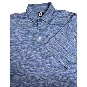 FootJoy FJ Mens Size‎ XL Golf Polo Shirt Heather Navy Blue Performance No Logo